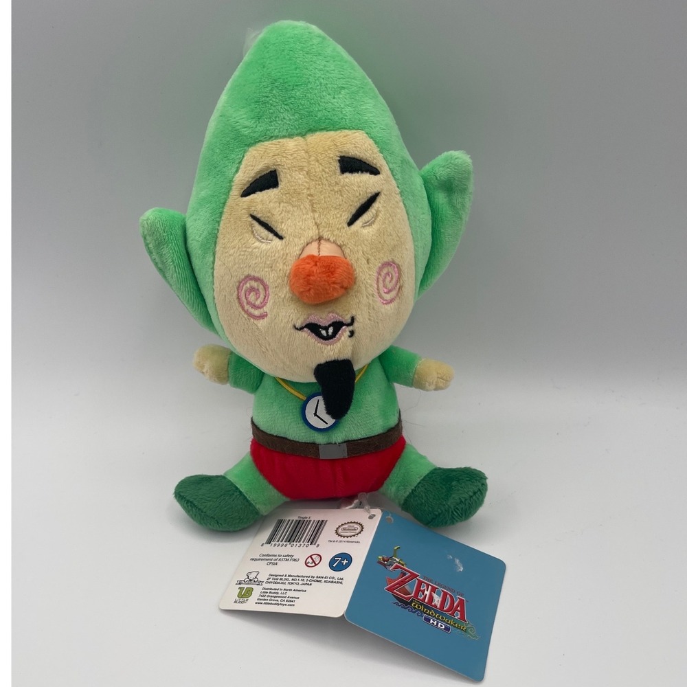 Nintendo Zelda Wind Waker HD Tingle Plush Little Buddy San-Ei 2014 Green 7" Toy